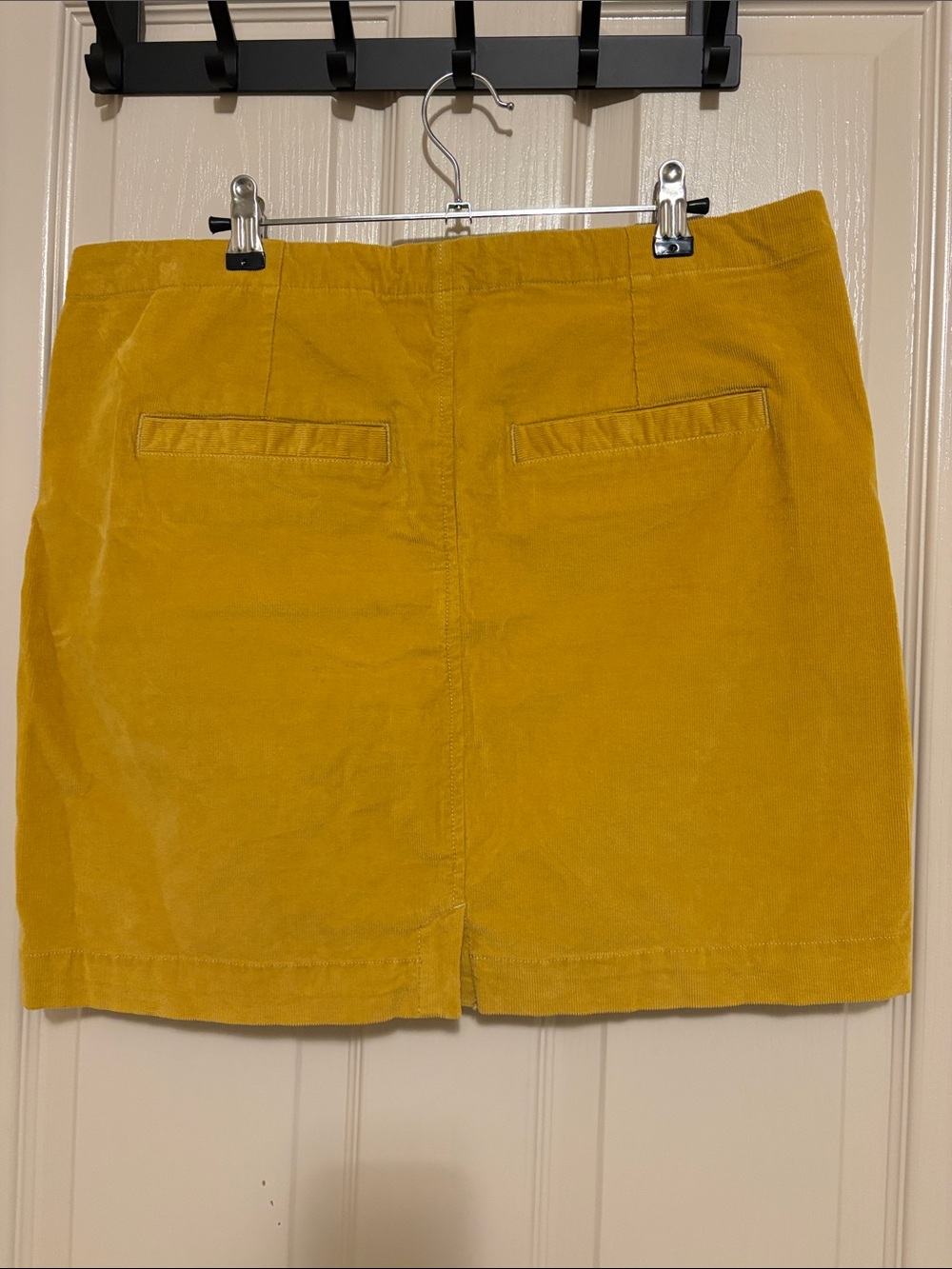 Toad&Co Mustard Yellow Button-Front Corduroy Mini Skirt - Picture 2 of 3